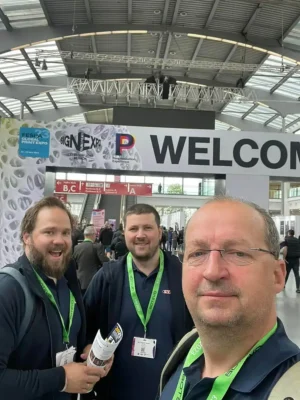 Kim, Vegard og Ole Gunnar på messe.